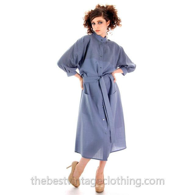 Vintage Vuokko Suomi Finland Fine Blue Wool Dress 1970s S marimekko Vuokko