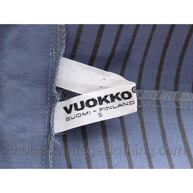 Vintage Vuokko Suomi Finland Fine Blue Wool Dress 1970s S marimekko Vuokko