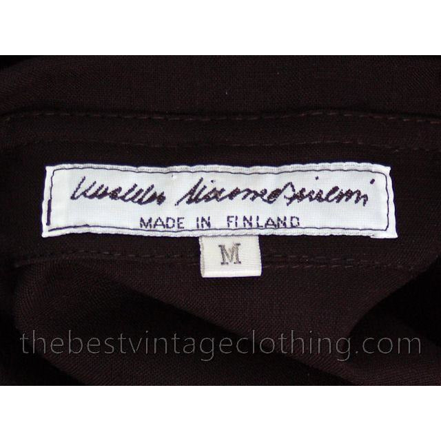 Vintage 70s Tent Dress Rare Vuokko Nurmesniemi Finland Black Finest Wool Voile M marimekko Vuokko