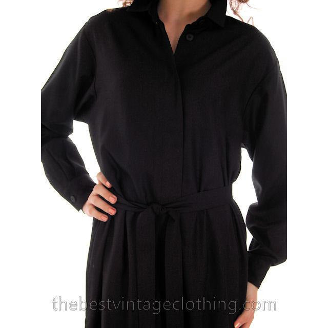 womens M Vintage Marimekko Silk Coat Dress Black Finland Minimalist Mod marimekko marimekko