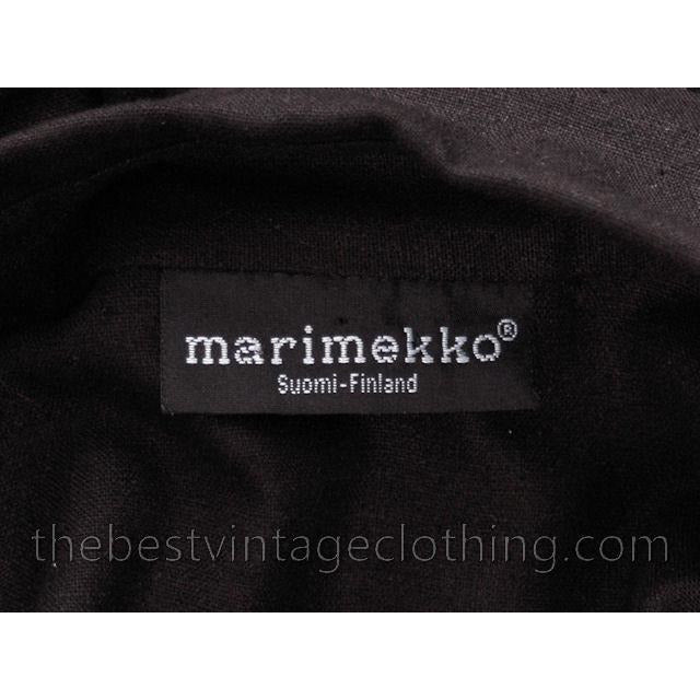 womens M Vintage Marimekko Silk Coat Dress Black Finland Minimalist Mod marimekko marimekko