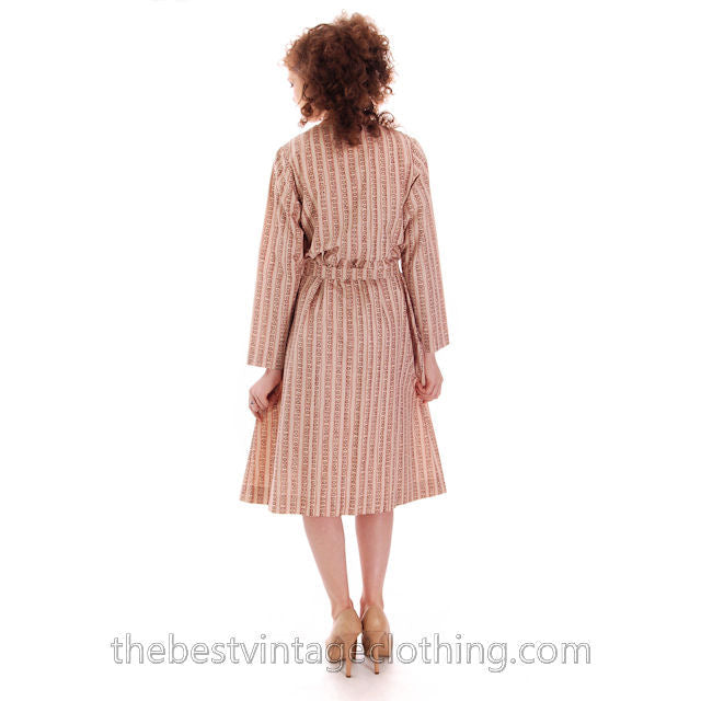 Vintage Marimekko Dress 1970s Womens S 38/10 Shift Dress Pink & Cream Mini Print Stripe New Arrivals Marimekko