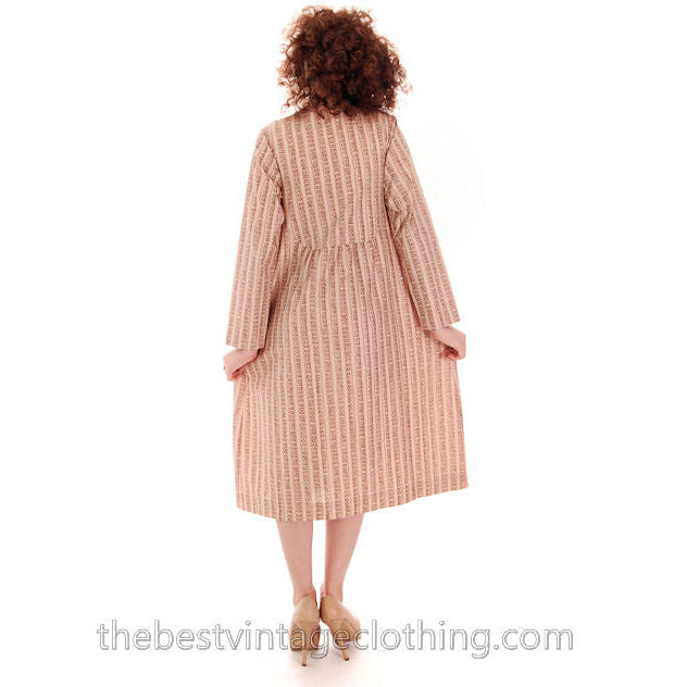 Vintage Marimekko Dress 1970s Womens S 38/10 Shift Dress Pink & Cream Mini Print Stripe New Arrivals Marimekko