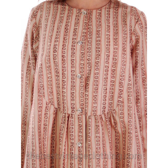 Vintage Marimekko Dress 1970s Womens S 38/10 Shift Dress Pink & Cream Mini Print Stripe New Arrivals Marimekko