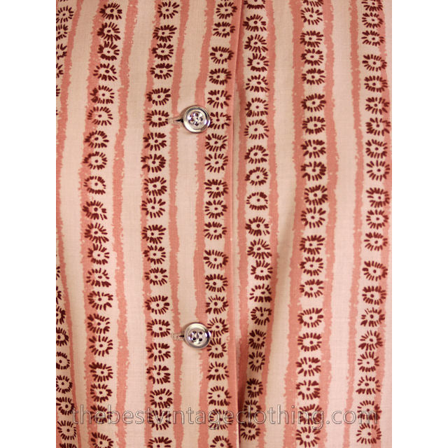 Vintage Marimekko Dress 1970s Womens S 38/10 Shift Dress Pink & Cream Mini Print Stripe New Arrivals Marimekko