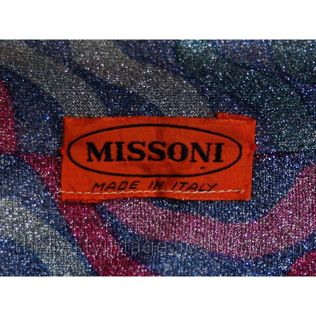 Vintage Missoni / John Baldwin Maxi Skirt & Blouse Set Purple Pink Silver Metallics 1970s Med Women's,New Arrivals Missoni