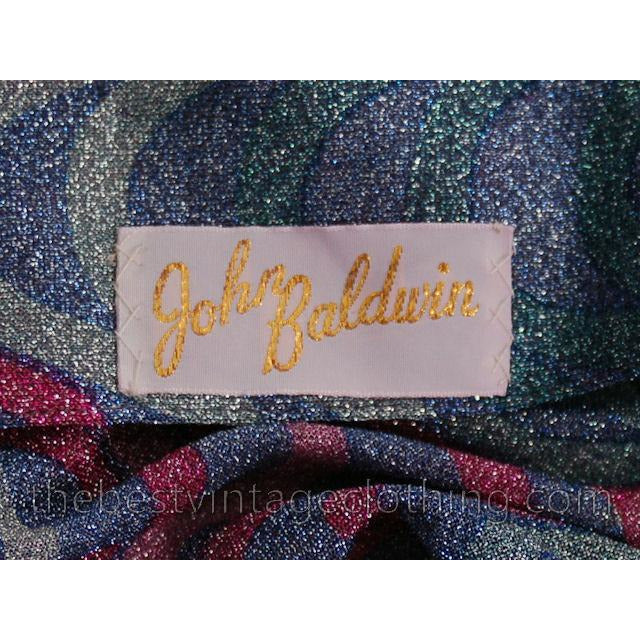 Vintage Missoni / John Baldwin Maxi Skirt & Blouse Set Purple Pink Silver Metallics 1970s Med Women's,New Arrivals Missoni