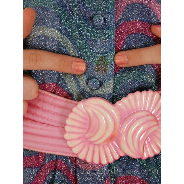 Vintage Missoni / John Baldwin Maxi Skirt & Blouse Set Purple Pink Silver Metallics 1970s Med Women's,New Arrivals Missoni