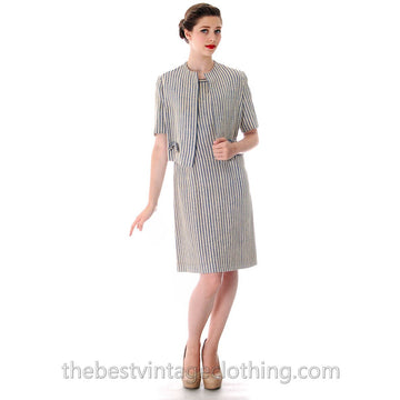 Vintage Linen Sheath Dress/Jacket 1950s S Caroline Dubac 36-30-38 FRENCH DESIGNER - The Best Vintage Clothing
 - 1