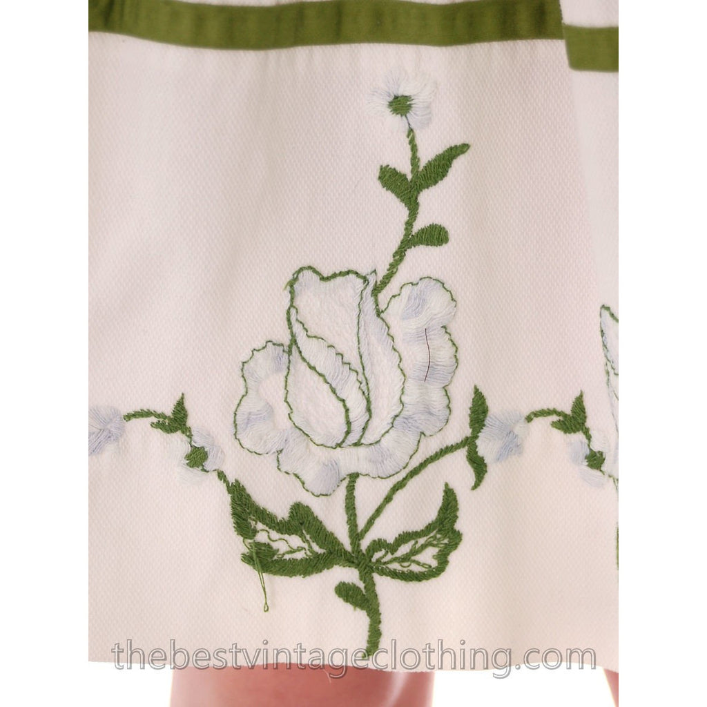 Vicky Vaughn Vintage Sundress Matching Wrap Embroidered Hem 33-24-Free 1950s S dress The Best Vintage Clothing