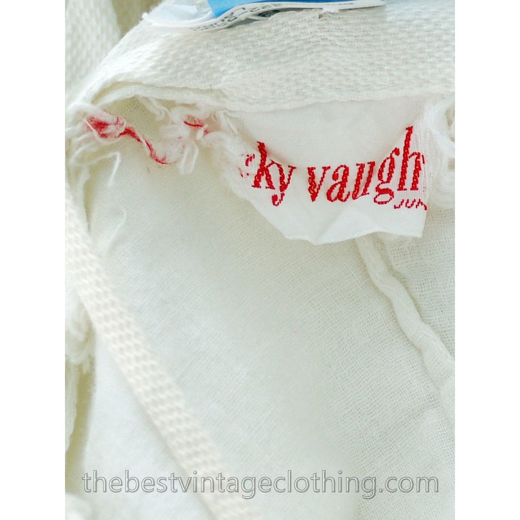 Vicky Vaughn Vintage Sundress Matching Wrap Embroidered Hem 33-24-Free 1950s S dress The Best Vintage Clothing