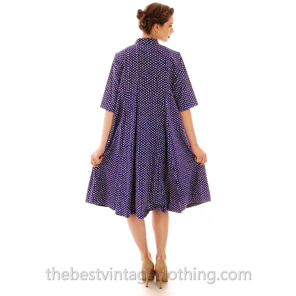 Vintage Marimekko 1974 Blue & White Printed Tent Dress 44/16 Large marimekko The Best Vintage Clothing