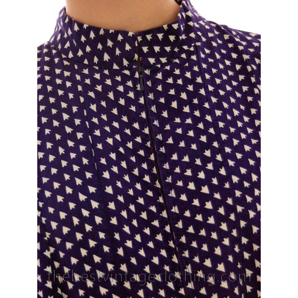 Vintage Marimekko 1974 Blue & White Printed Tent Dress 44/16 Large marimekko The Best Vintage Clothing