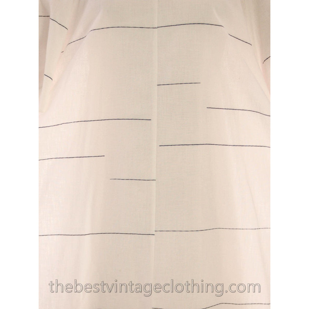 Vintage Vuokko Suomi Finland Angel Sleeve White Black Abstract Stripe Dress 100% Cotton XS marimekko The Best Vintage Clothing