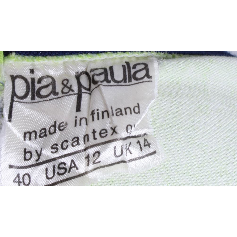 Vintage Pia & Paula Cotton Maxi Skirt Mod 1960s Big Floral A Line Womens 30" Waist marimekko The Best Vintage Clothing