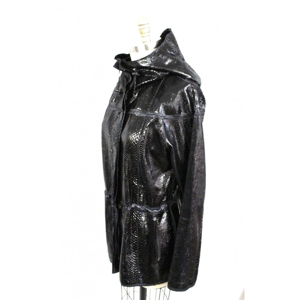 Vintage Lanvin Snakeskin Exotic Leather Hooded Parka Coat Womens S The Best Vintage Clothing