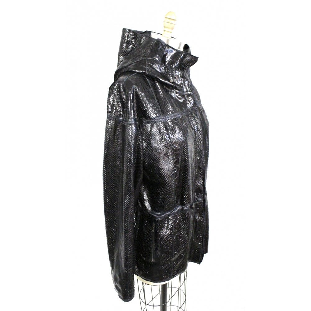 Vintage Lanvin Snakeskin Exotic Leather Hooded Parka Coat Womens S The Best Vintage Clothing