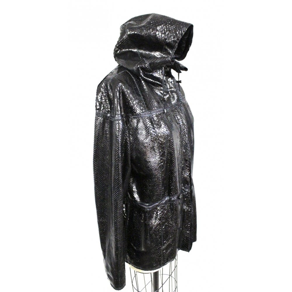 Vintage Lanvin Snakeskin Exotic Leather Hooded Parka Coat Womens S The Best Vintage Clothing