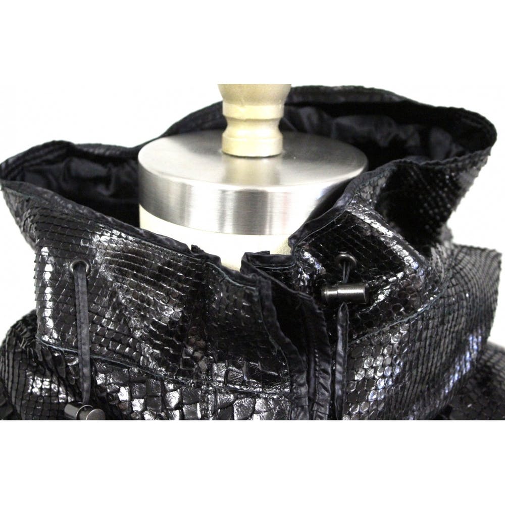 Vintage Lanvin Snakeskin Exotic Leather Hooded Parka Coat Womens S The Best Vintage Clothing