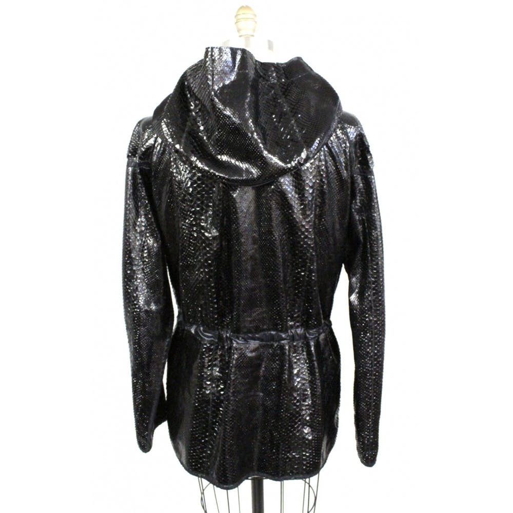 Vintage Lanvin Snakeskin Exotic Leather Hooded Parka Coat Womens S The Best Vintage Clothing