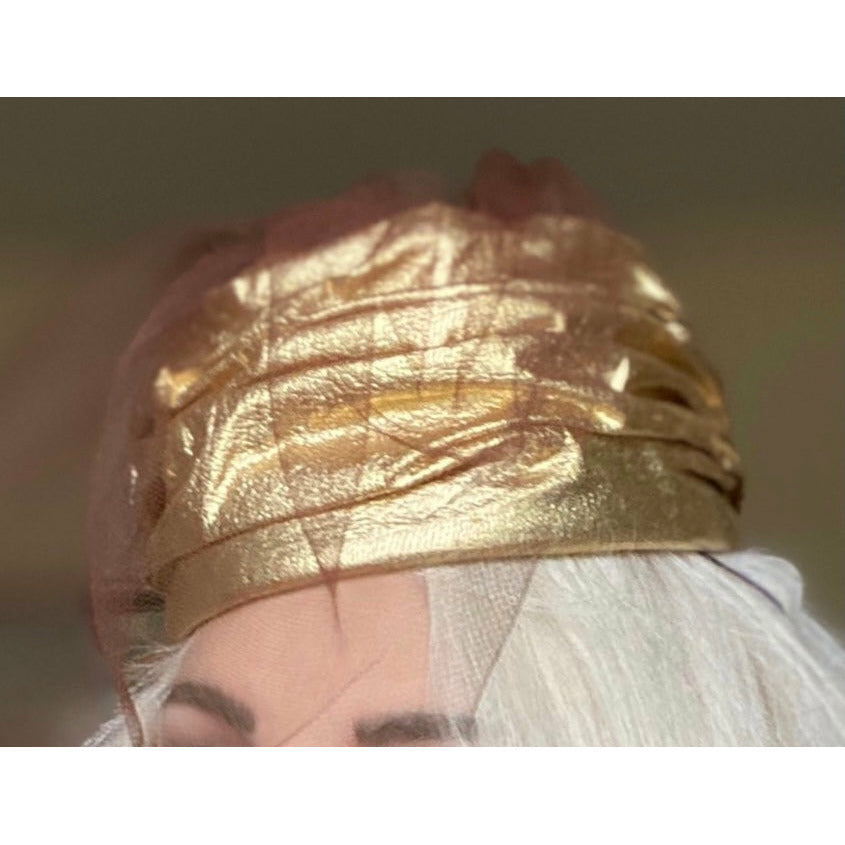 Vintage Gold Metallic Cocktail Hat Don Anderson 1950S Hats Don Anderson