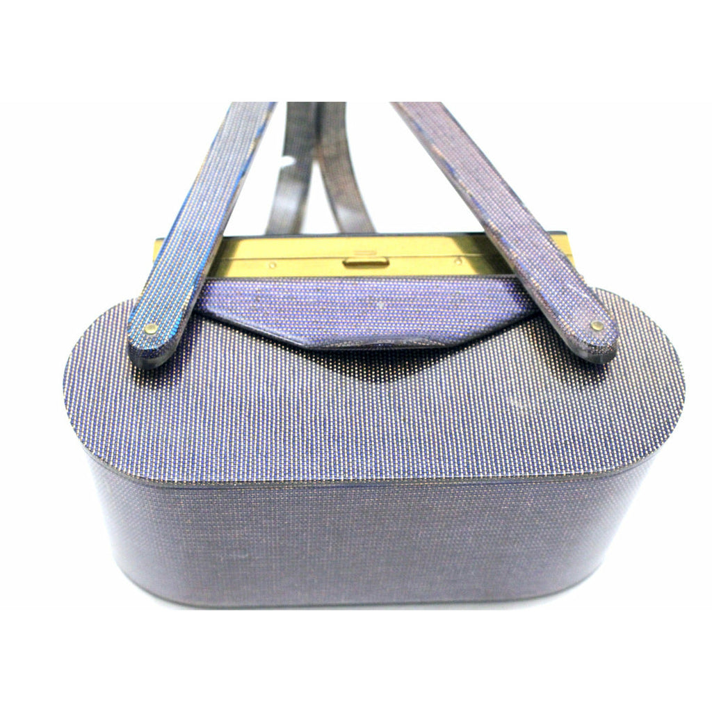 VTG Wilardy Periwinkle Iridescent Lucite Bag With Compact In Lid 1940s Box Purse New Arrivals The Best Vintage Clothing