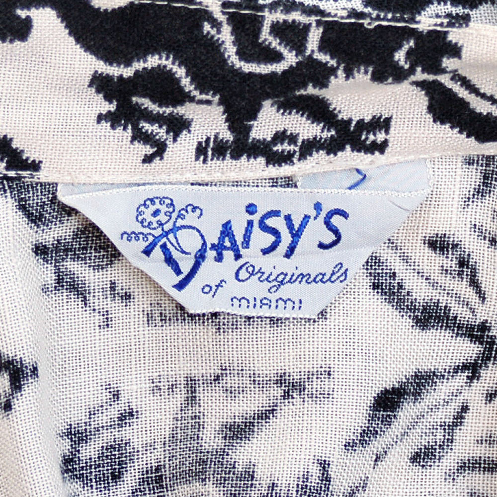 Vintage Circle Skirt Black & White Dragon Print 1950S 26 Waist Daisy's of Miami Cart2cart The Best Vintage Clothing