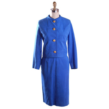 Vintage Royal Blue Ultra Suede Suit Count Romi 1980S Small - The Best Vintage Clothing
 - 1