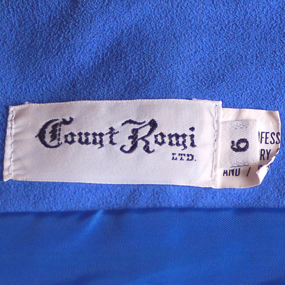 Vintage Royal Blue Ultra Suede Suit Count Romi 1980S Small Cart2cart Count Romi