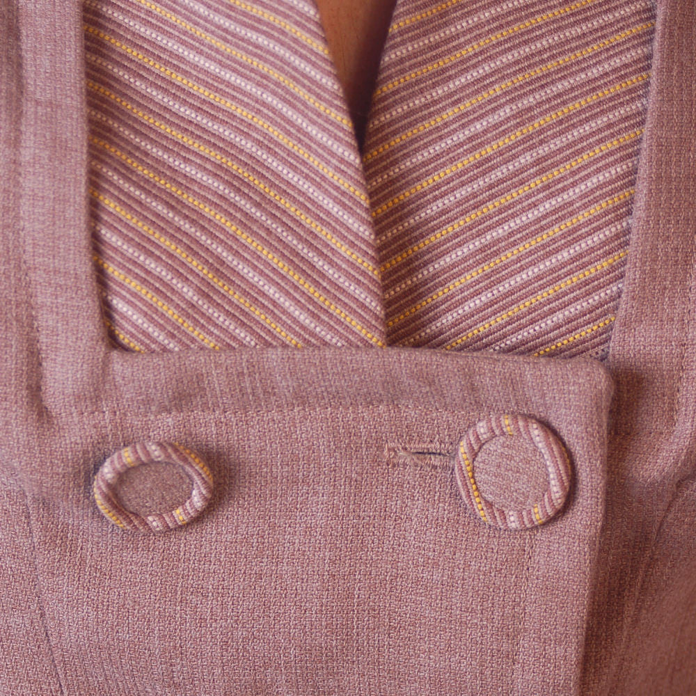 Vintage Mocha Wool 2-Tone Suit 1940S Marie Phillips 34-24-Free Cart2cart Marie Phillips