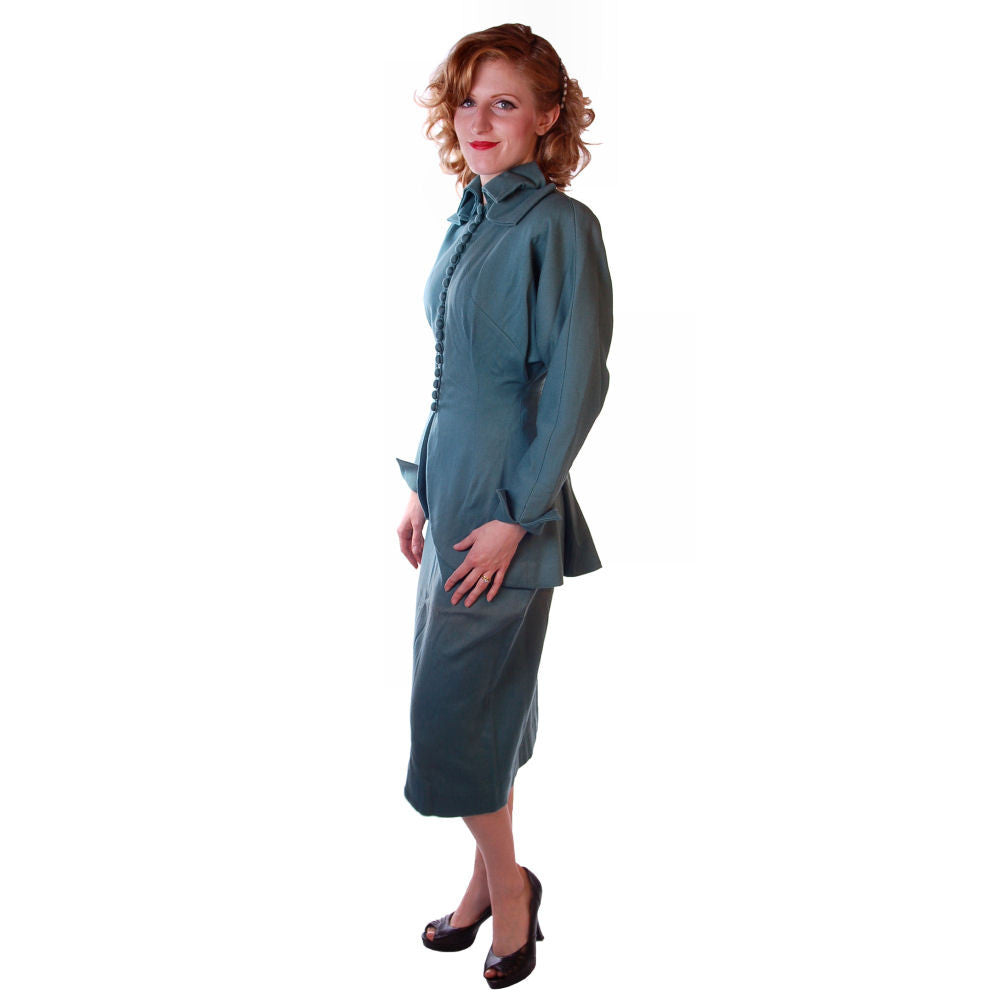 Vintage Ladies Gabardine Suit Lilli Ann Wool Suit Fantastic 1940S NOS Small Women's Lilli Ann