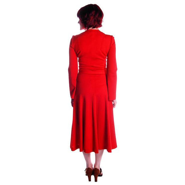 Vintage Red Wool Knit Dress Sibley Coffee LTD Small 1970s Cart2cart Sibley Coffee