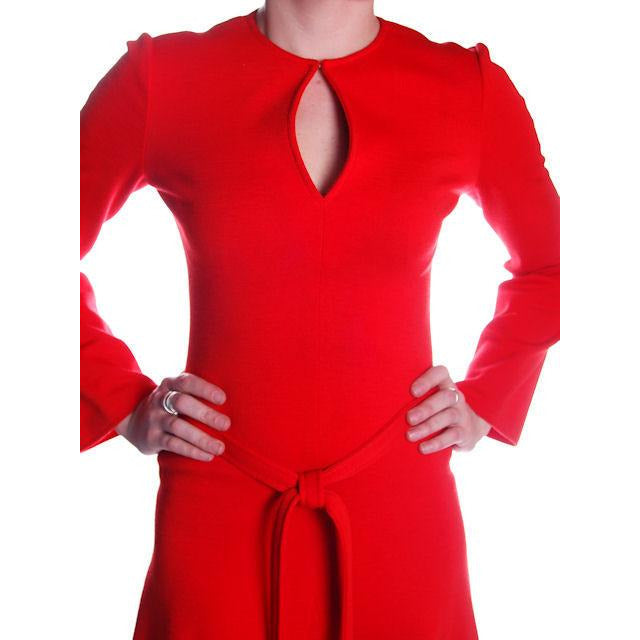 Vintage Red Wool Knit Dress Sibley Coffee LTD Small 1970s Cart2cart Sibley Coffee