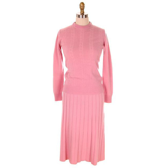 Vintage Womens Pink Cashmere Sweater Suit 1950s - The Best Vintage Clothing
 - 1