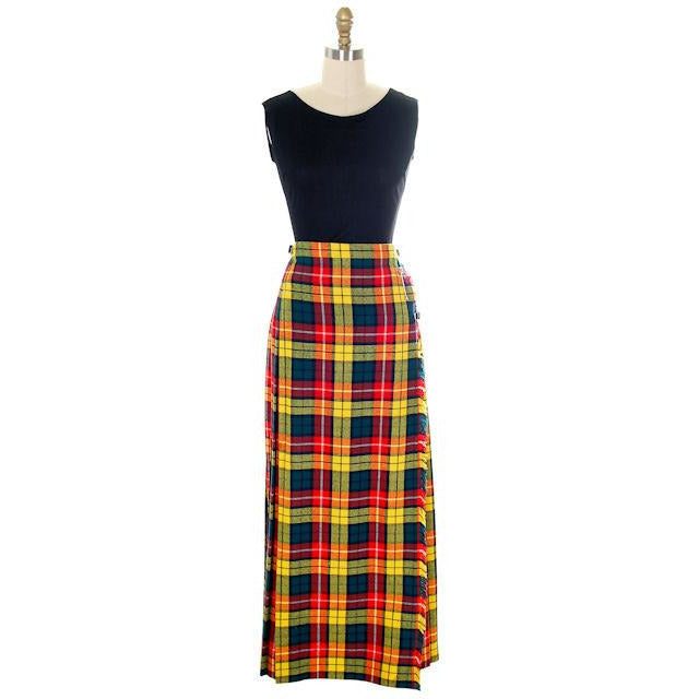 Vintage Ladies Scottish Maxi Skirt Made In Scotland Laird-Portch Small Cart2cart The Best Vintage Clothing