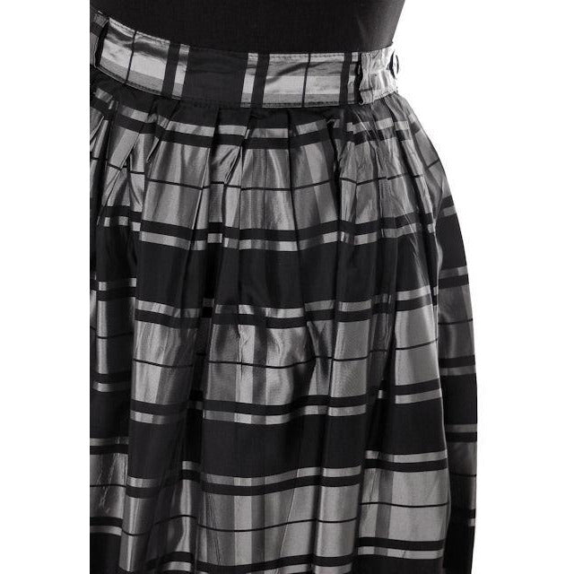 Vintage Skirt Black & Silver Metallic Plaid Full 1940s Medium Women's,New Arrivals The Best Vintage Clothing