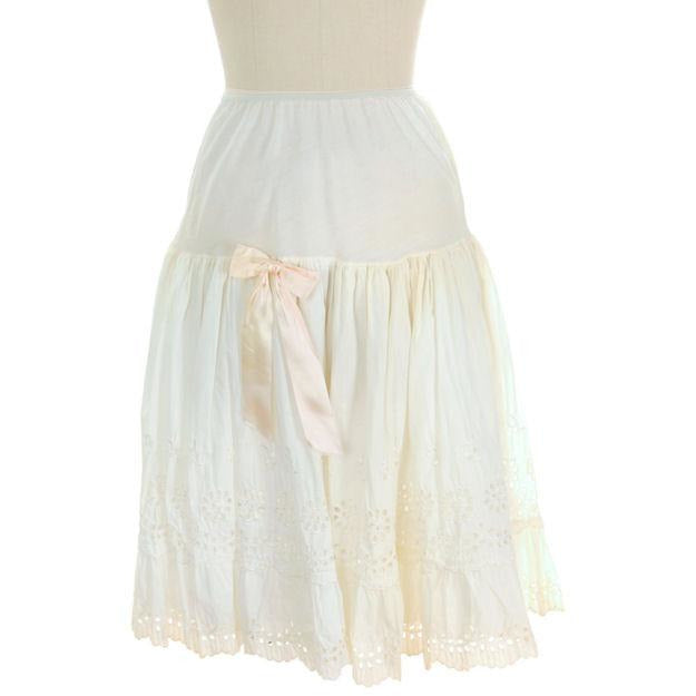 Vintage Can Can Petticoat White Cotton Eyelet 1950s New w/ Tags Size S - The Best Vintage Clothing
 - 1