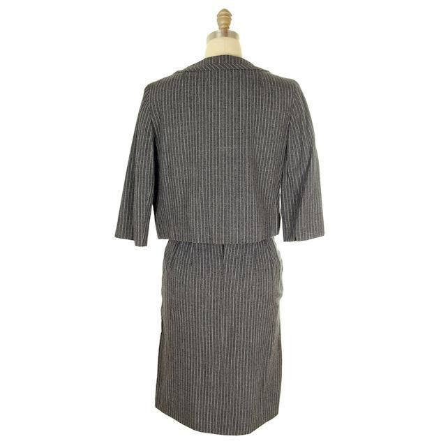 Vintage Ladies Suit Charcoal Gray Pinstripe Harvey Berin 1950s Small Women's,New Arrivals Harvey Berin