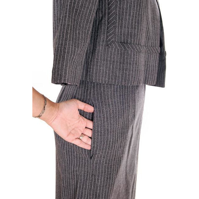 Vintage Ladies Suit Charcoal Gray Pinstripe Harvey Berin 1950s Small Women's,New Arrivals Harvey Berin
