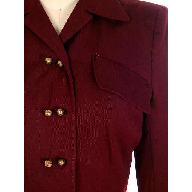 Vintage Ladies Suit Cranberry Wool Gab Super 1940s Small Women's,New Arrivals The Best Vintage Clothing