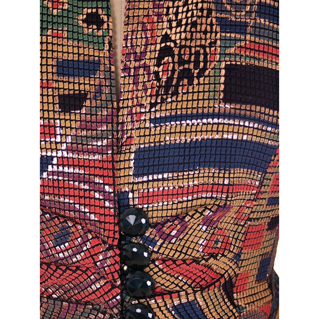 Vintage Ladies Suit Drippy Abstract Metallic Knit Caché 1980s Med Women's,New Arrivals Caché