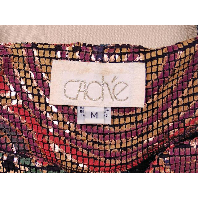 Vintage Ladies Suit Drippy Abstract Metallic Knit Caché 1980s Med Women's,New Arrivals Caché