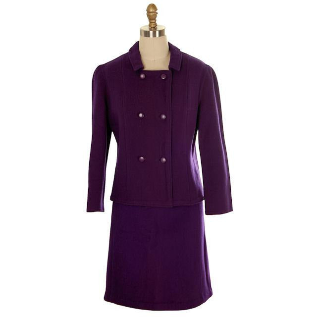Vintage Ladies Suit Purple Wool Augusta Boutique Barcelona 1960s Small - The Best Vintage Clothing
 - 1