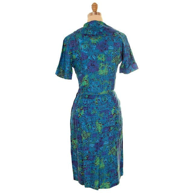 Vintage Summer Ladies Suit Blue Cotton Print 1950s Small Women's,New Arrivals The Best Vintage Clothing