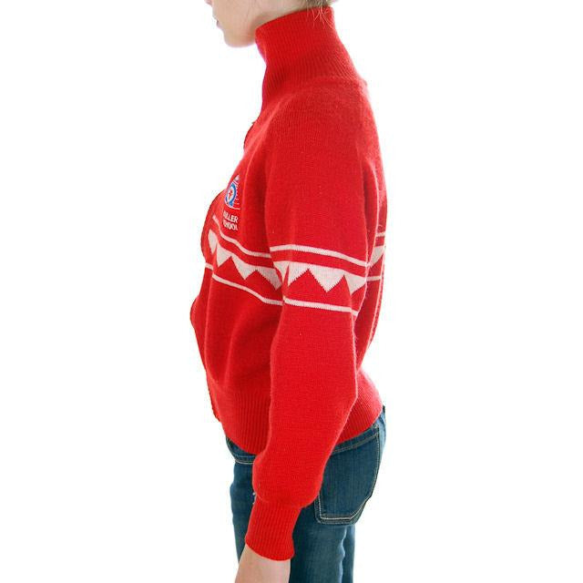 Vintage Red/ Wiite Wool Ski Sweater 1970s Ski School Small Women's,New Arrivals,On Sale The Best Vintage Clothing