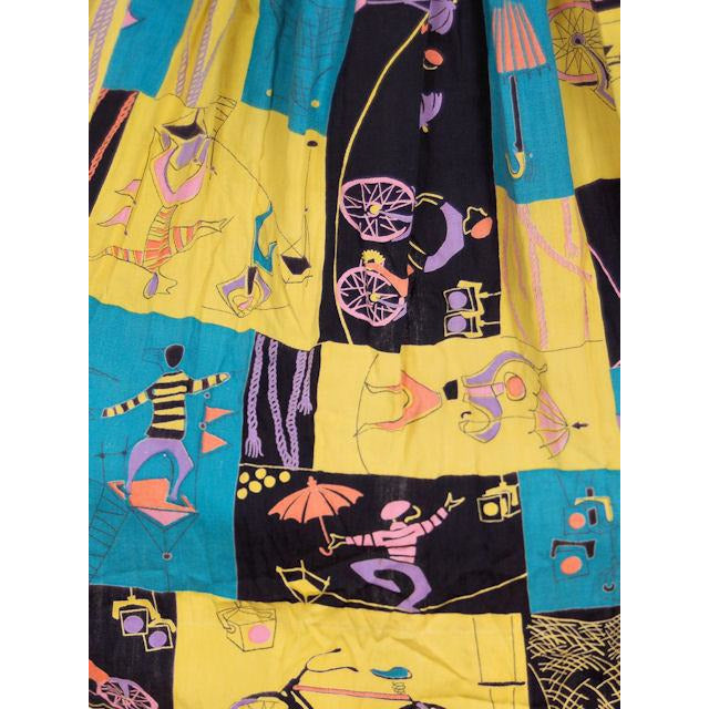 Vintage Skirt Kate Greenaway Circus Print 1940s Small Cart2cart Kate Greenaway