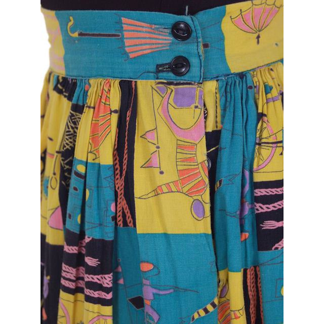 Vintage Skirt Kate Greenaway Circus Print 1940s Small Cart2cart Kate Greenaway