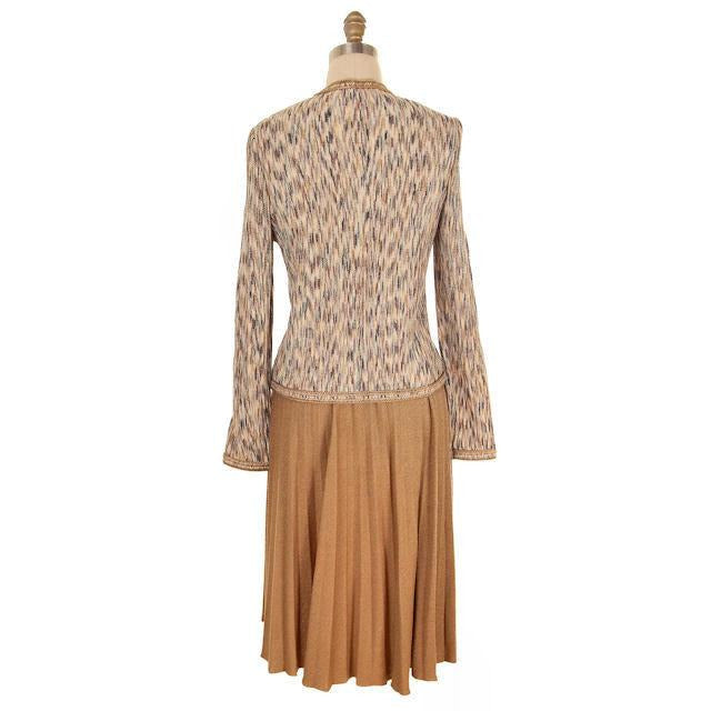 Vintage Ladies Tweed Knit Sweater Suit Oscar De La Renta 1970s Small Women's,New Arrivals Adolfo