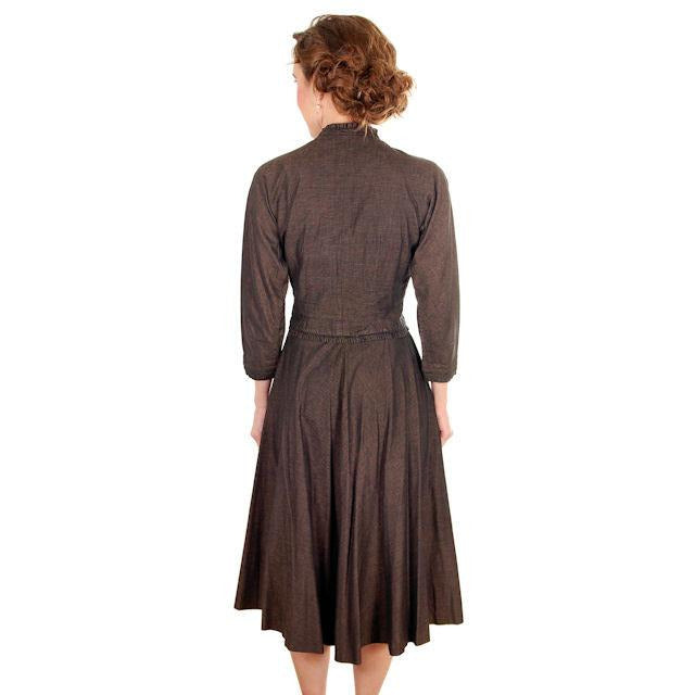 Vintage Ladies Wasp Waist Suit Late 1940s Circle Skirt Brown36-23-Free Women's,New Arrivals The Best Vintage Clothing