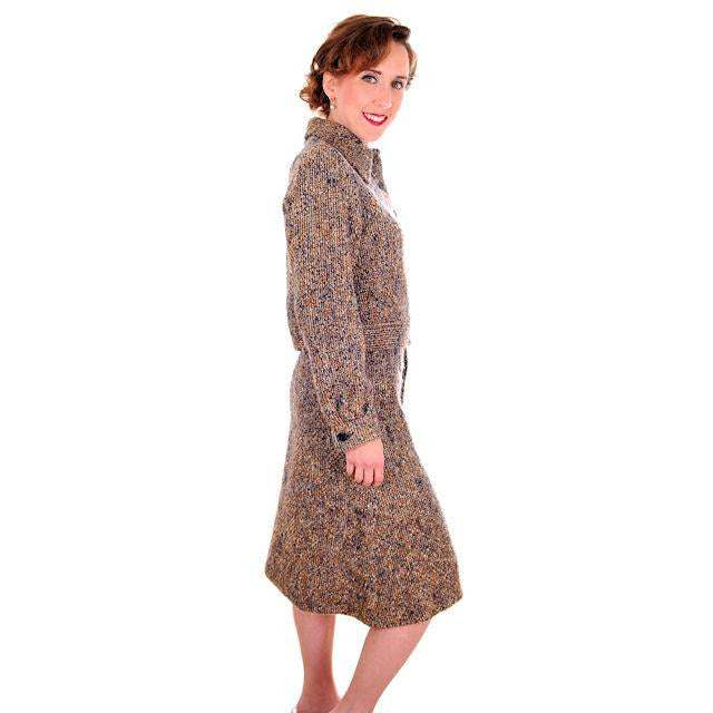 Vintage Mohair Skirt Suit Charcoal/ Gold Tweed Couture Belgium 1970s Womens Medium Women's,New Arrivals The Best Vintage Clothing